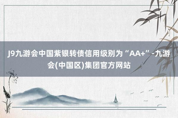 J9九游会中国紫银转债信用级别为“AA+”-九游会(中国区)集团官方网站