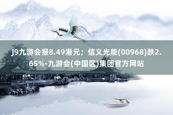 J9九游会报8.49港元；信义光能(00968)跌2.65%-九游会(中国区)集团官方网站